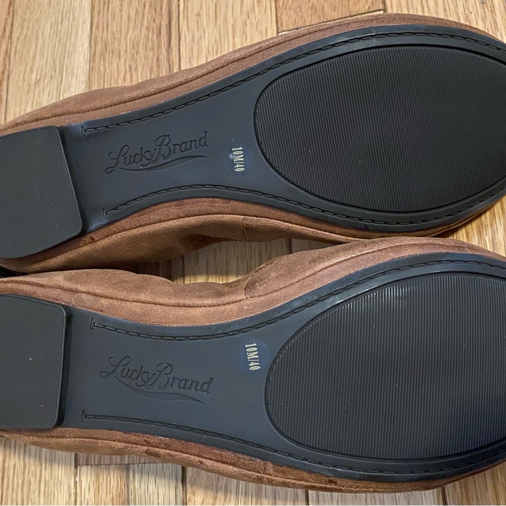 Lucky Brand Bourbon Brown Leather Ballet Flats - Picture 2 of 2